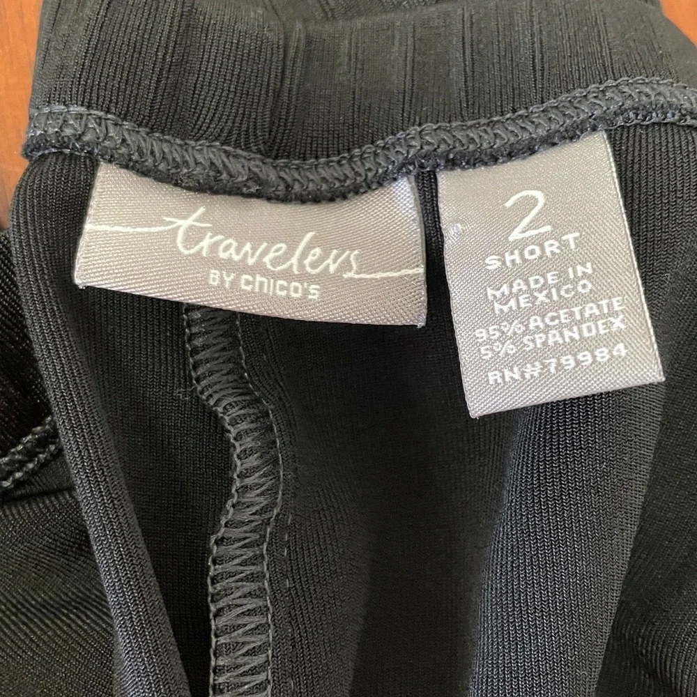 Chico's Travelers Black pants pull on comfy wrinkle resistant size 2/Short - Picture 2 of 3